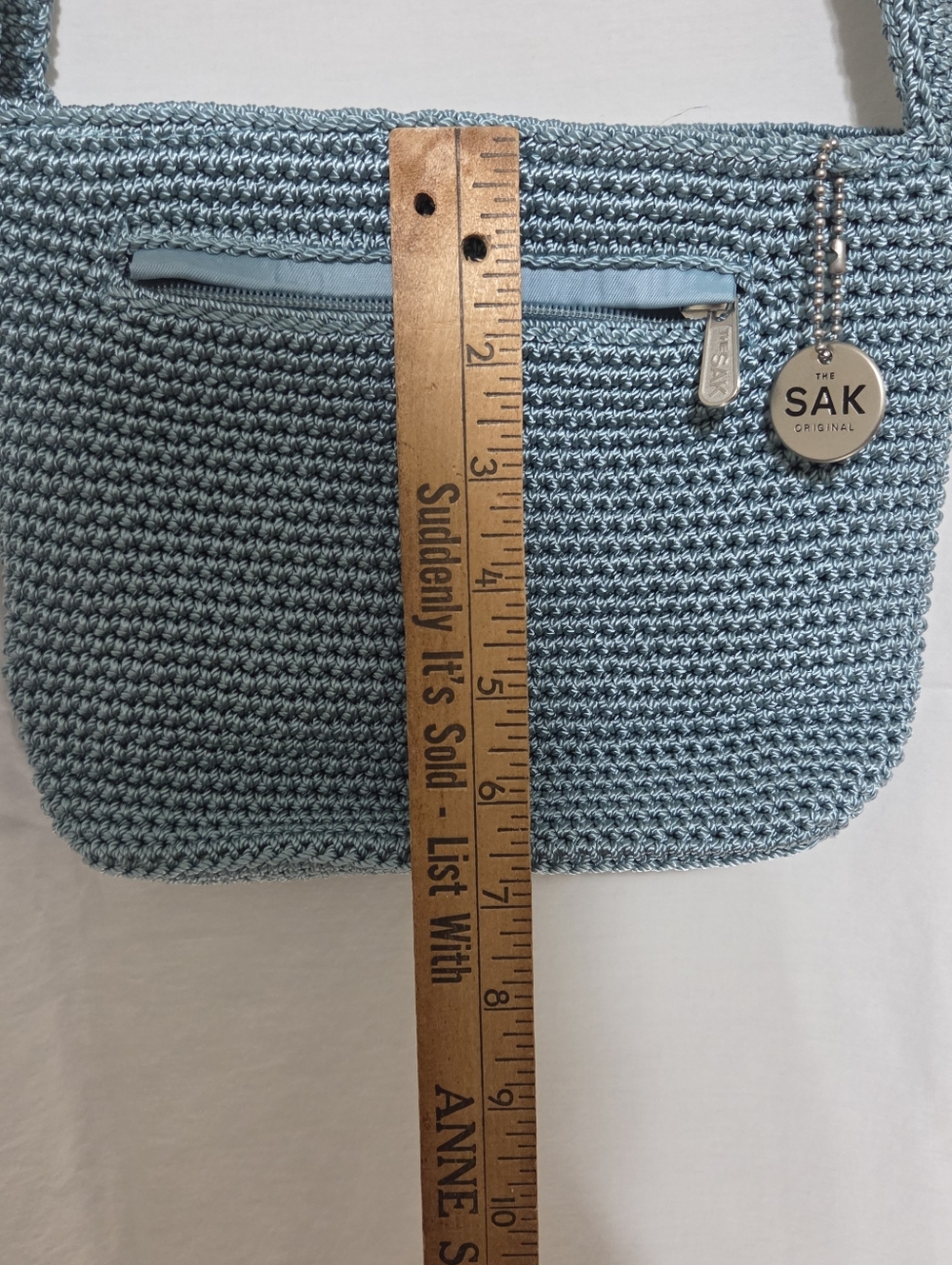 The Sak Sea Blue Crochet Crossbody Bag NWT - Picture 12 of 13